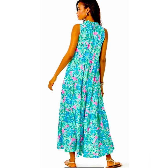 Lilly Pulitzer NWT Malone Maxi Soleil Pink Good Hare Day 🦄 - Picture 7 of 9